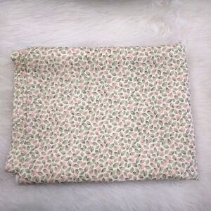 FABRIC VIP Forever Roses, Delicare Pink Rosebuds & Lt Sage Green Leaves On Cream
